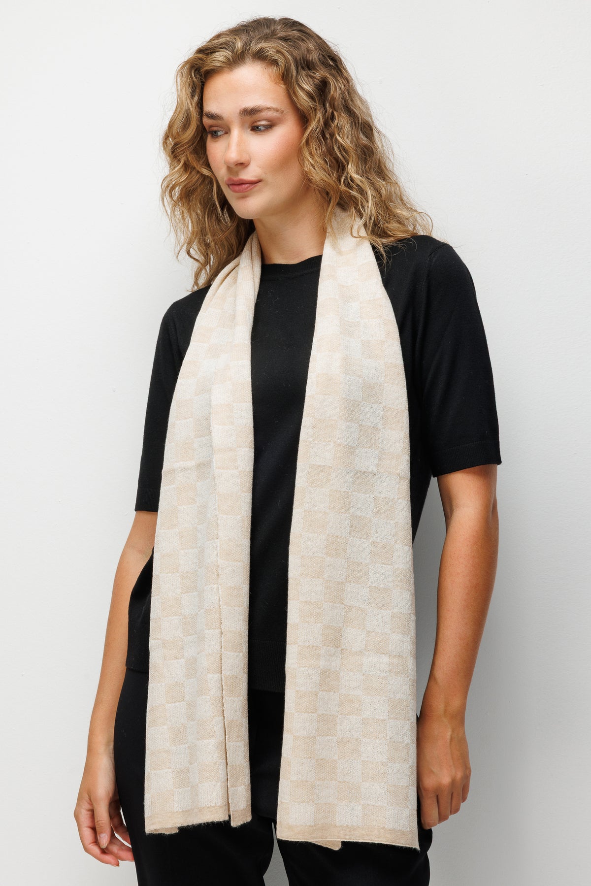 MOSAIC SHAWL ECRU-BEIGE