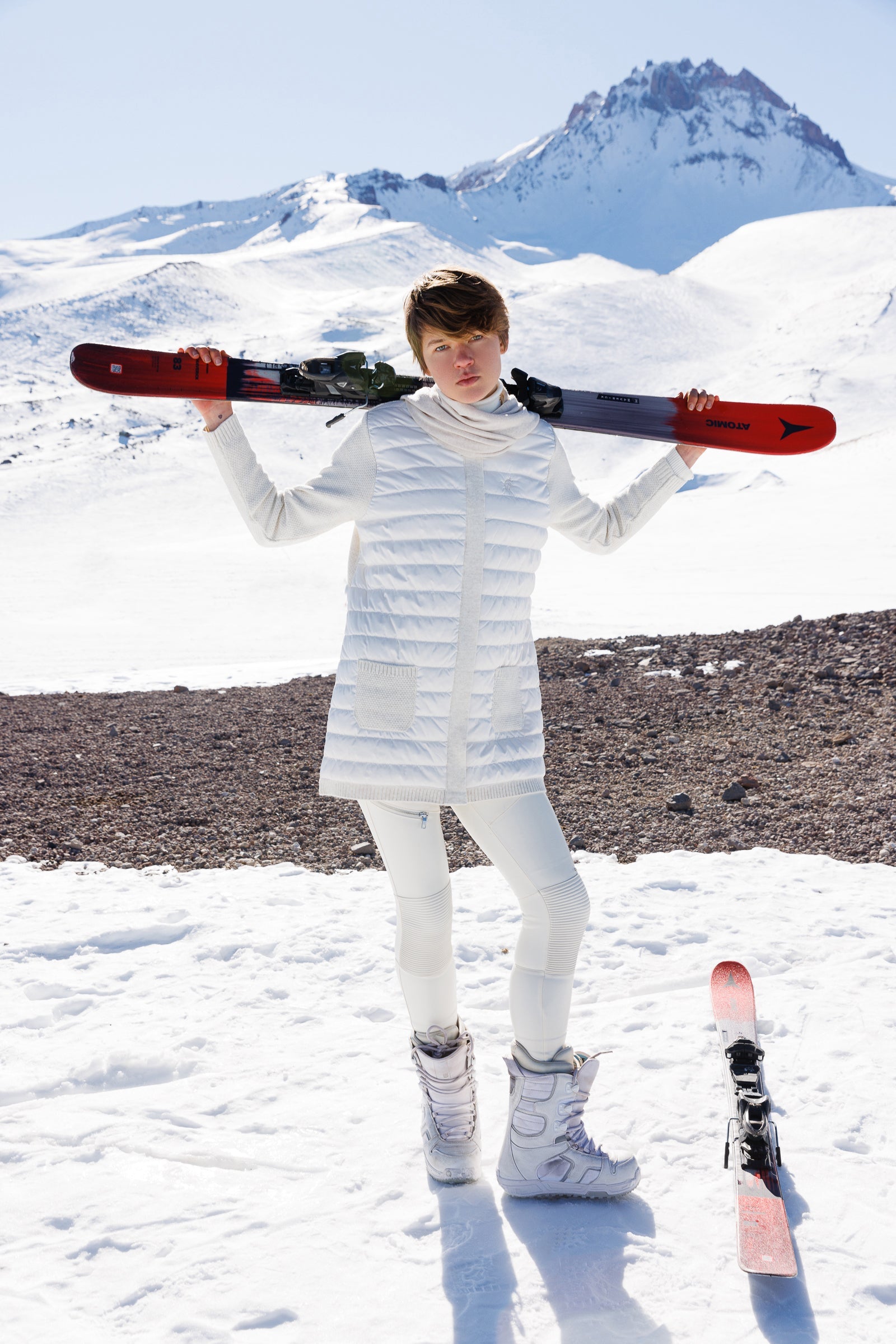 Angora Scarf Ecru-Taupe