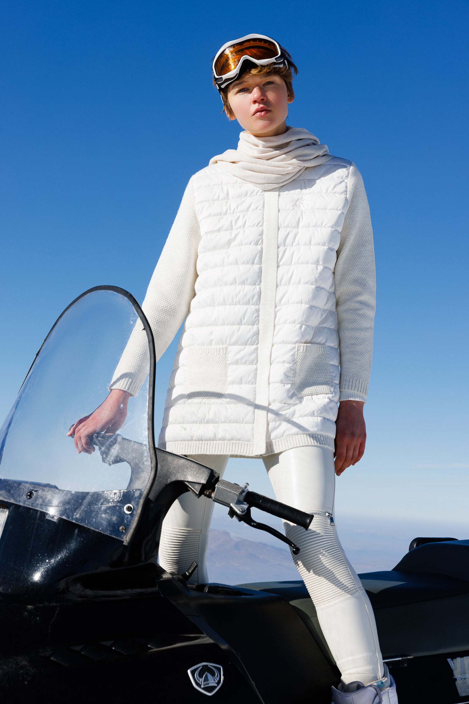 Angora Scarf Ecru-Taupe