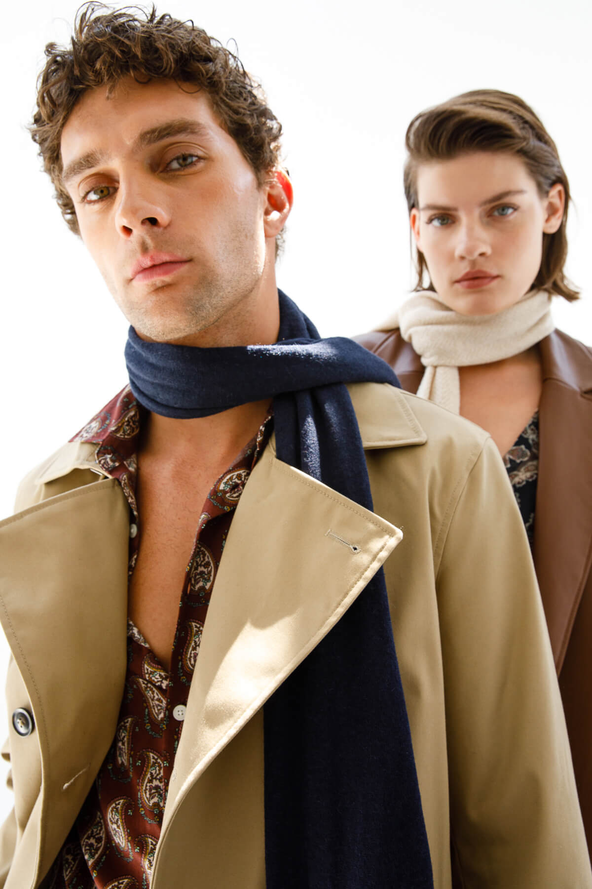 MEN ANGORA SCARF NAVY