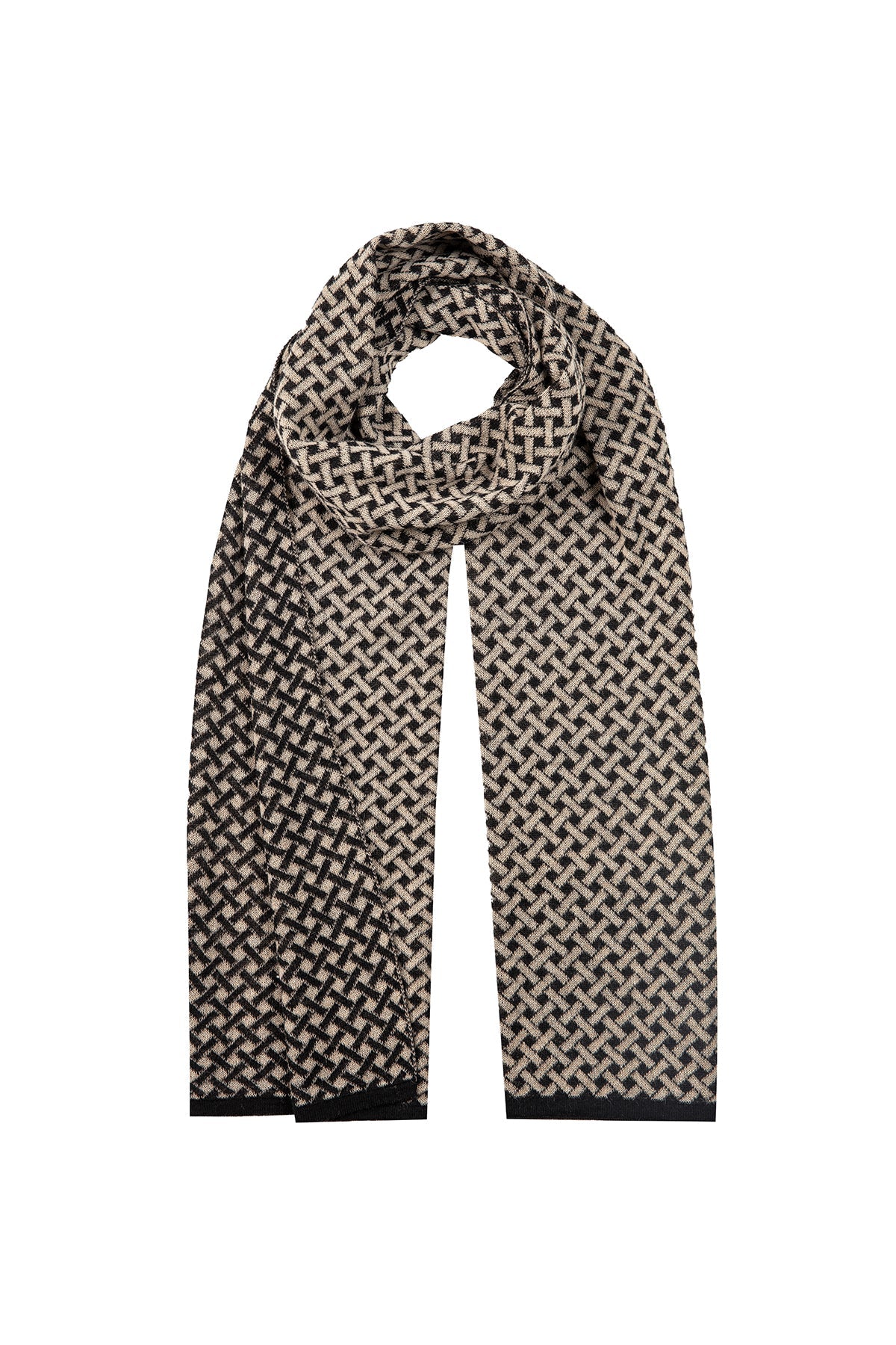 HITTITE SCARF BLACK-BEIGE