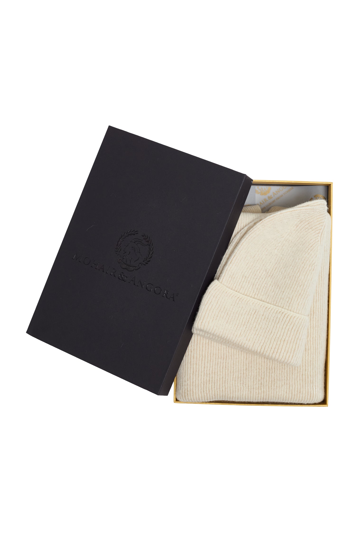 ARTEMIS BEANIE & SCARF WOOL SET ECRU-BEIGE