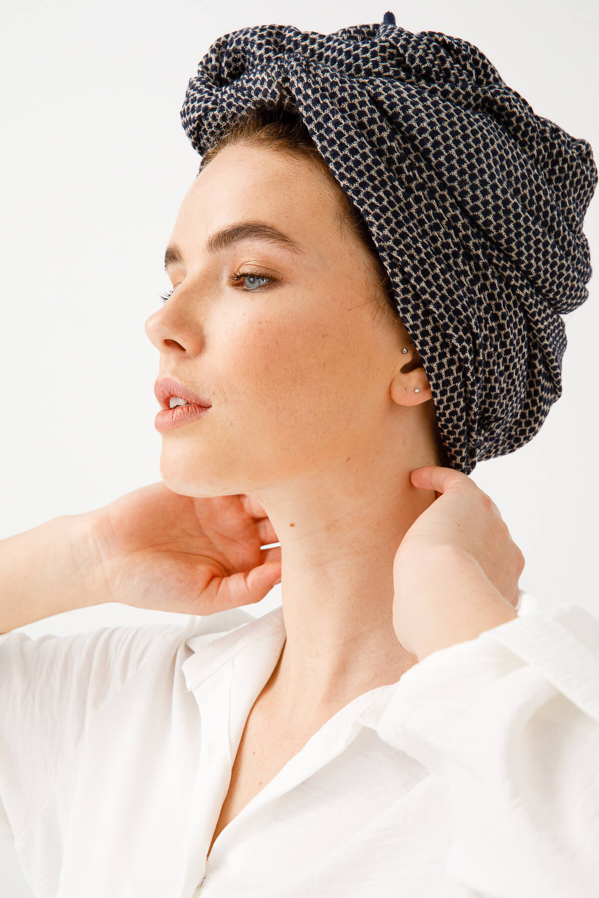 MIDAS SCARF NAVY-BEIGE