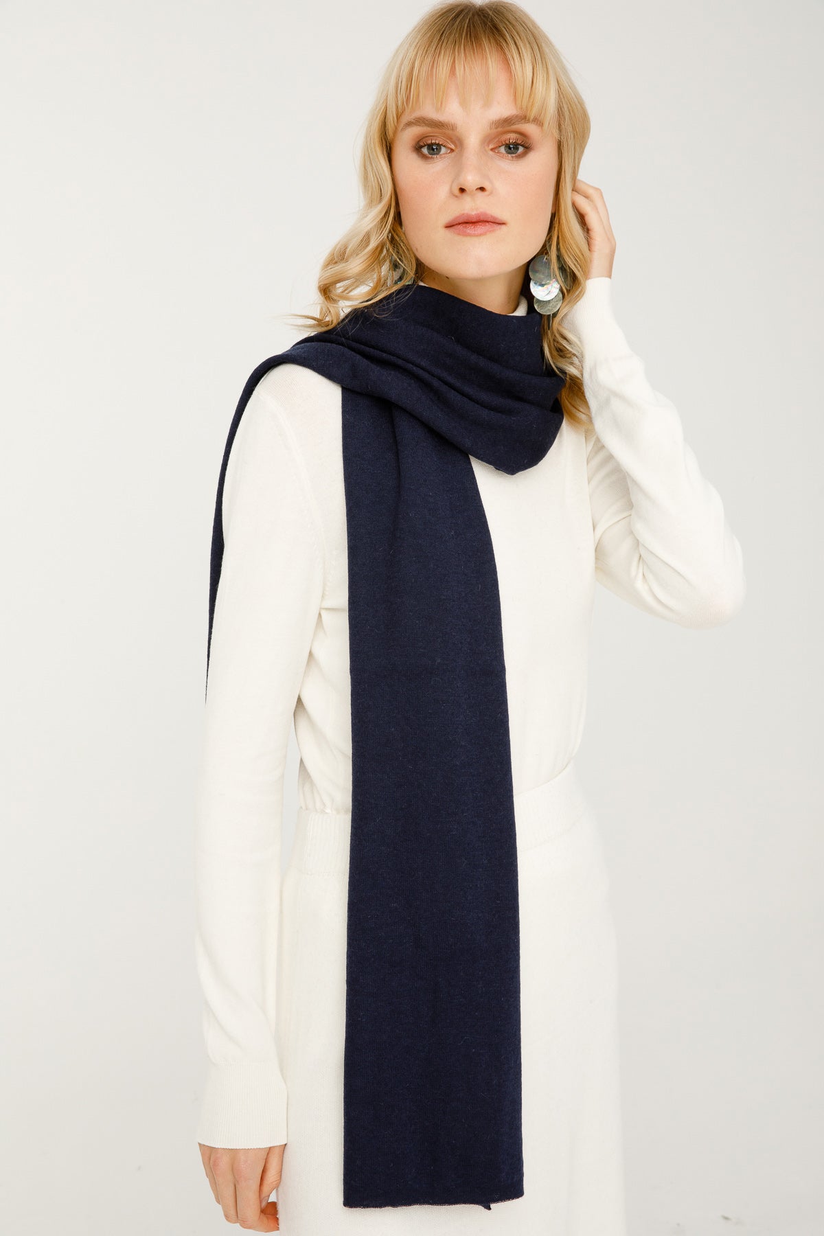 ANGORA SCARF NAVY