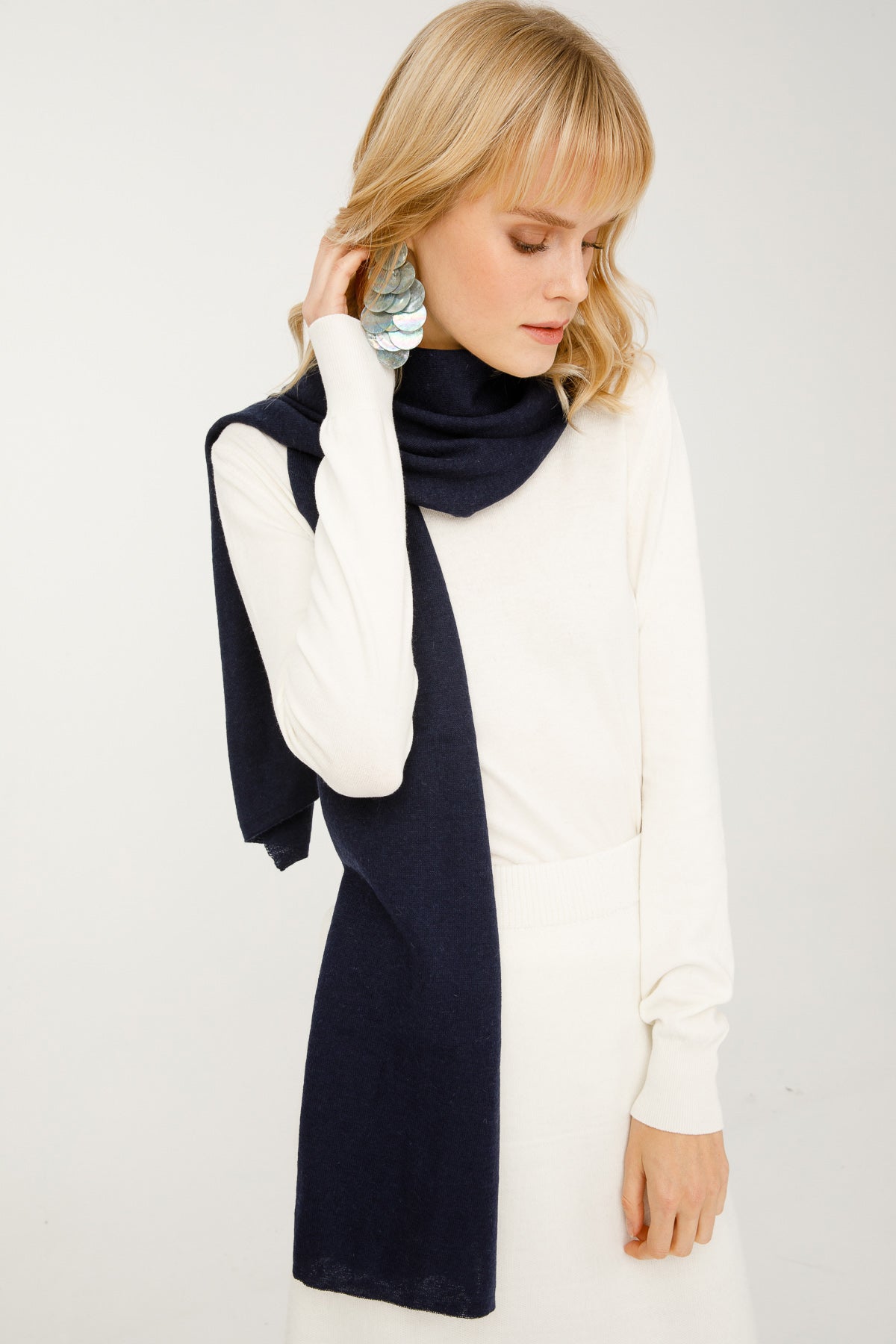 ANGORA SCARF NAVY