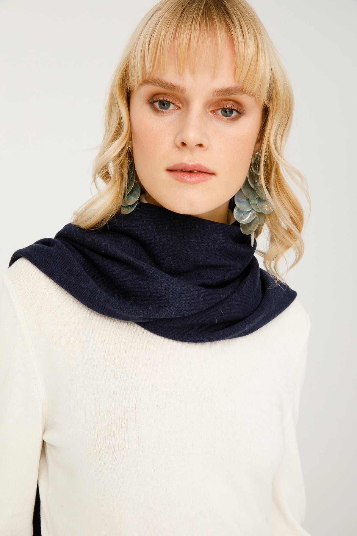 ANGORA SCARF NAVY