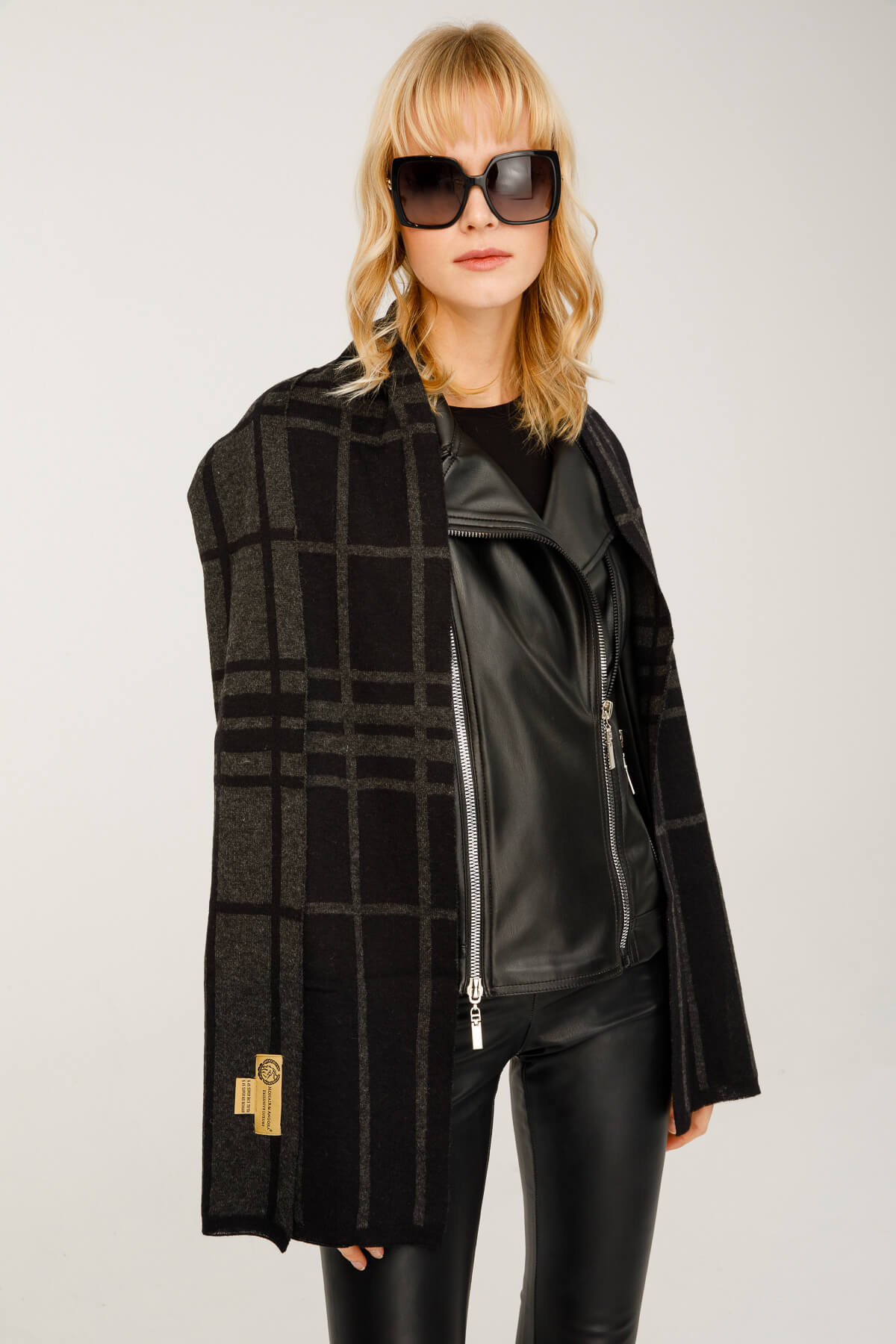 GALATIA SCARF BLACK-GREY