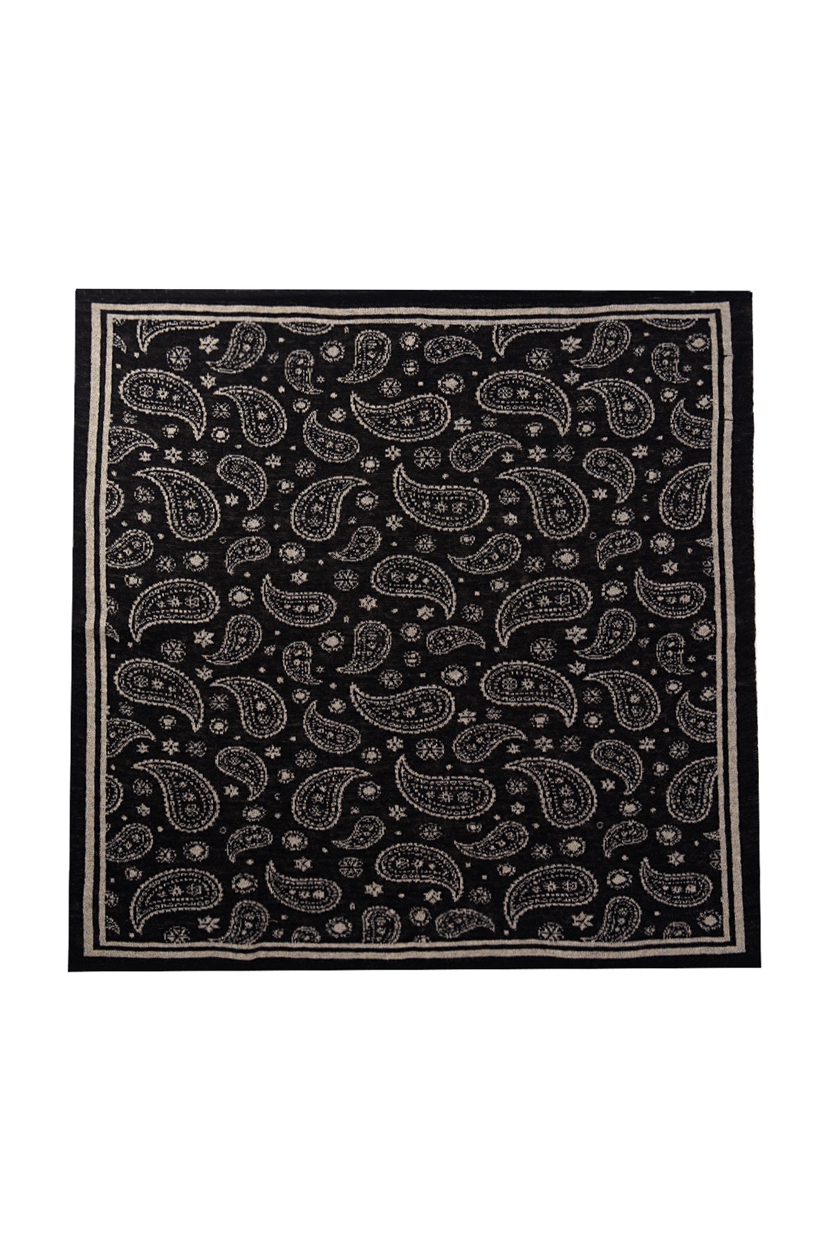 PATARA SQUARE FOULARD  BLACK-BEIGE